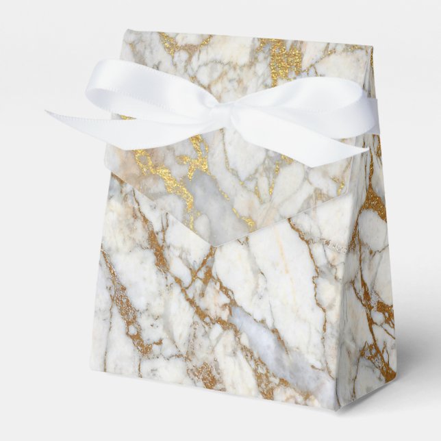 Gold Marble Favor Box (Front Side)