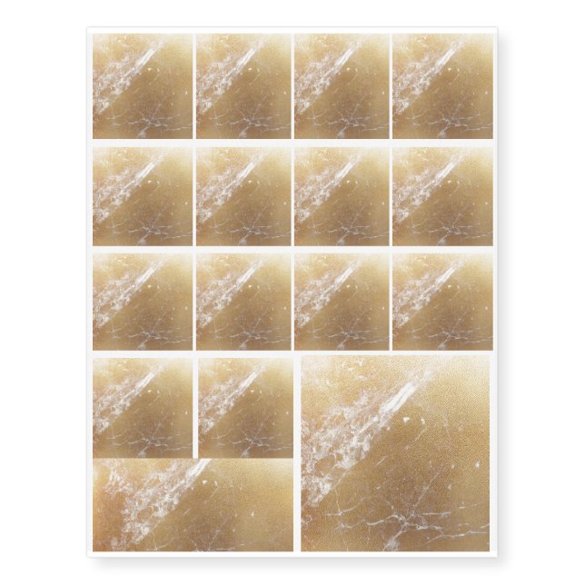 gold marble foil temporary tattoos (Front)