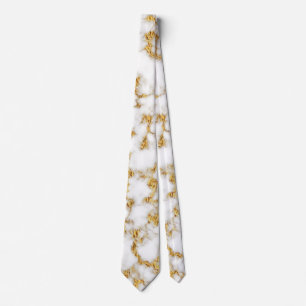 Gold Marble Foil Texture Neck Tie