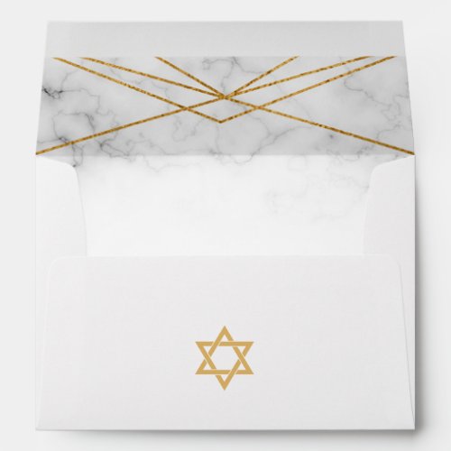 Gold Marble Geometric Bat Mitzvah Envelope