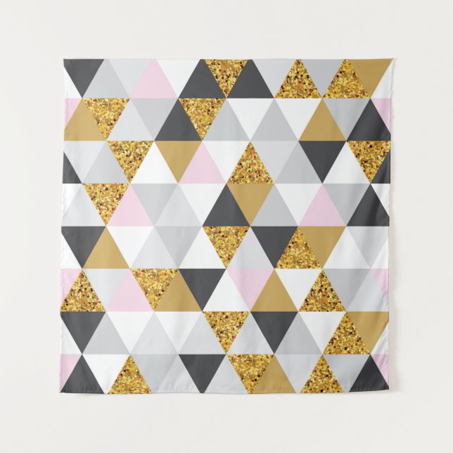 Gold marble, geometric seamless texture tapestry (Front)