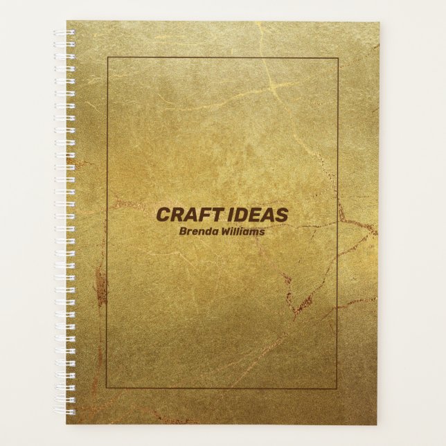 Gold marble glitter accent planner (Front)