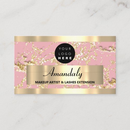  Gold Marble Glitter Fashion Beautique Shop Rose Business Card