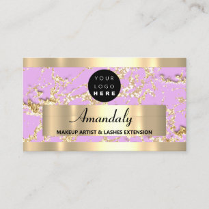 Gold Marble Glitter Fashion Beautique Shop Violet Business Card