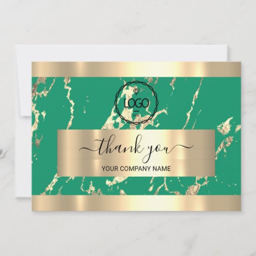  Gold Marble Green SPA LogoThank You Business   Invitation