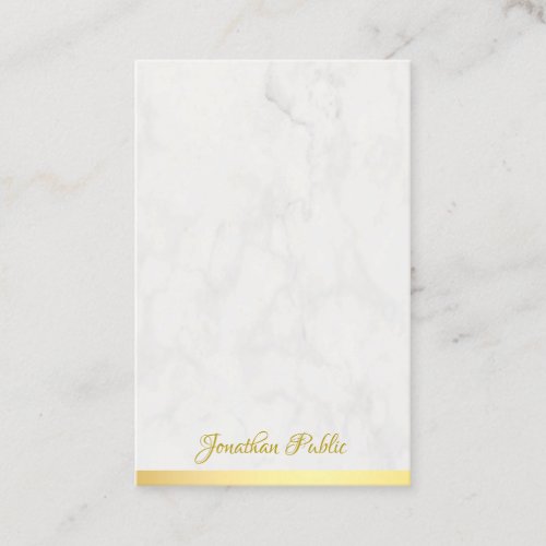 Gold Marble Hand Script Name Template Professional Business Card