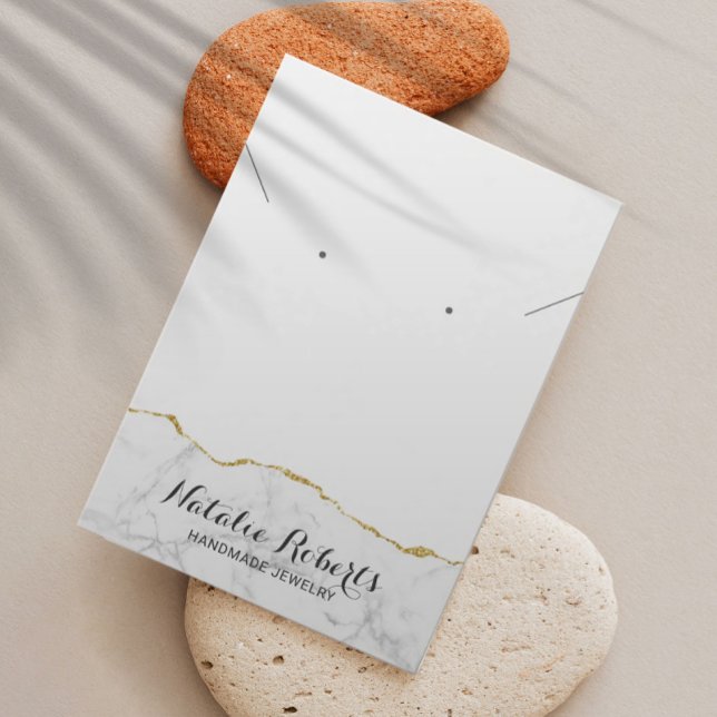 Gold Marble Jewelry Earring Necklace Display (Creator Uploaded)