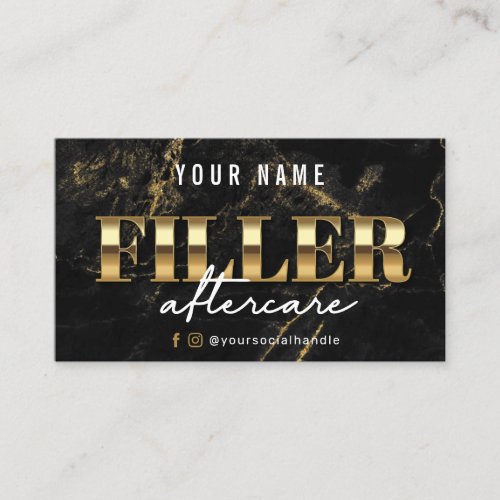 Gold Marble Luxury Filler Aftercare Card