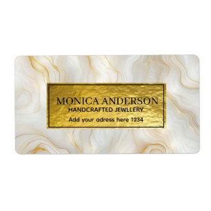 Gold Marble Luxury Handcrafted Jewelry Branding Label
