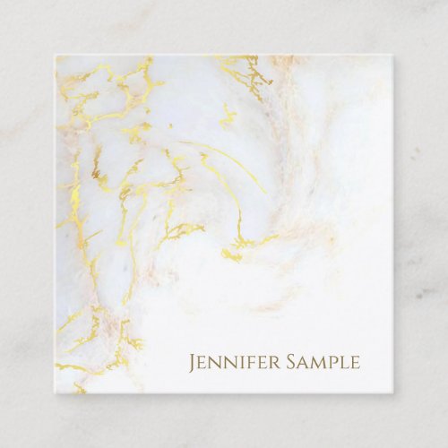 Gold Marble Luxury Template Elegant Golden Modern Square Business Card