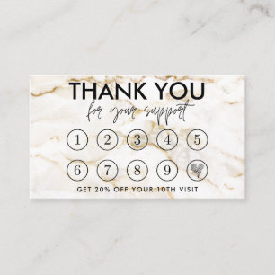Gold Marble Makeup Hair Logo Loyalty Card