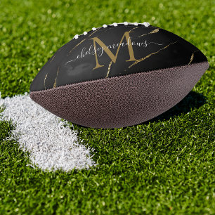 Gold Marble Monogram Calligraphy Script Name  Football