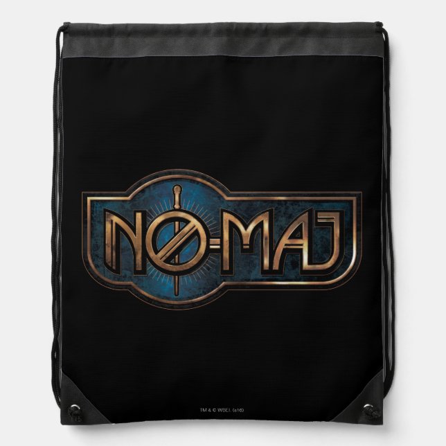 Gold & Marble NO-MAJ™ Badge Drawstring Bag (Front)