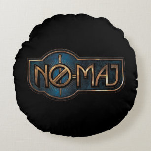 Gold & Marble NO-MAJ™ Badge Round Pillow