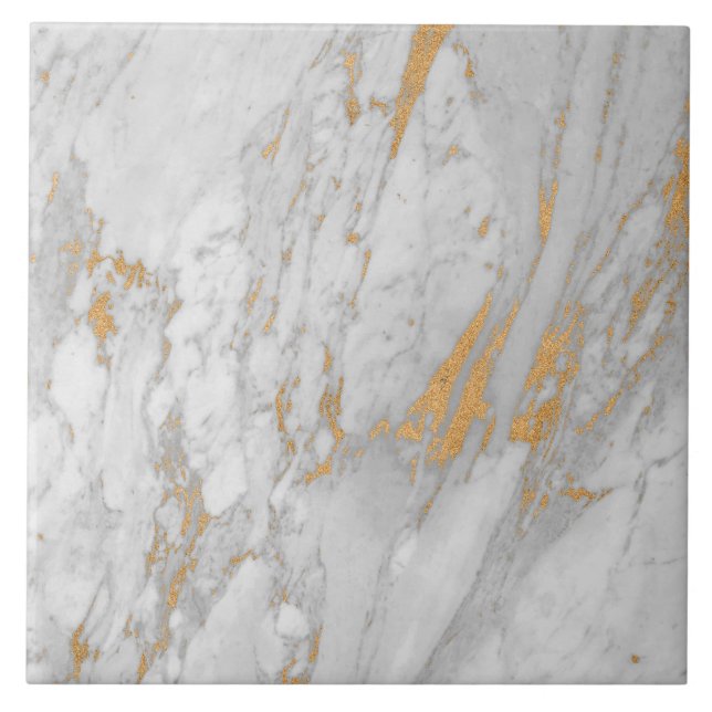 Gold Marble Pattern  Ceramic Tile (Front)