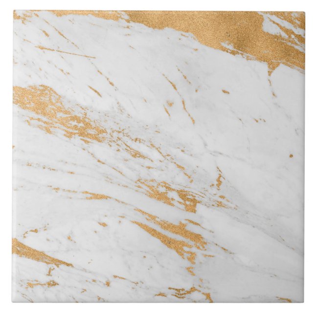 Gold Marble Pattern  Ceramic Tile (Front)