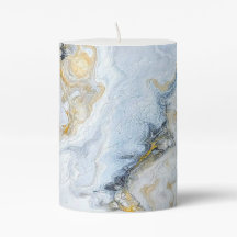 Gold Marble Pillar Candle