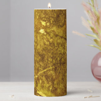 Gold Marble Pillar Candle