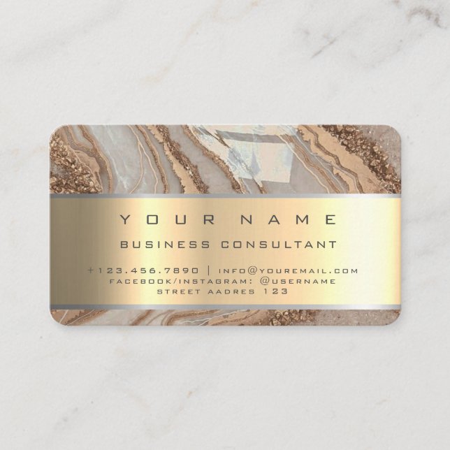 Gold Marble Professional Business Consultant Card (Front)