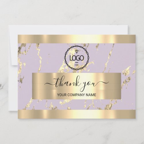  Gold Marble Purple LogoThank You Business  Invitation