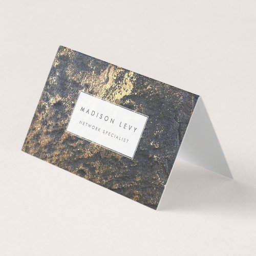 Gold Marble Rock Face Design Network Business Card