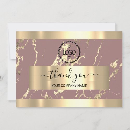  Gold Marble Rose LogoThank Business  Invitation