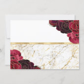 gold marble roses floral  Quinceanera Photo  Invit Invitation (Back)
