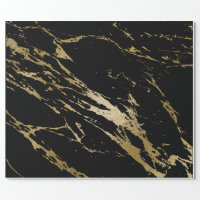 modern chic minimalist abstract black marble Wrapping Paper