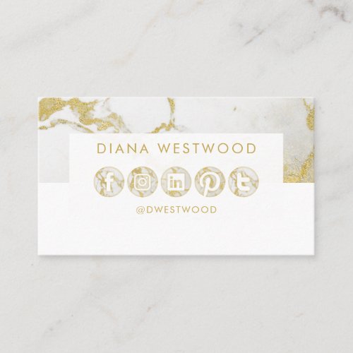 Gold marble social media elegant professional business card