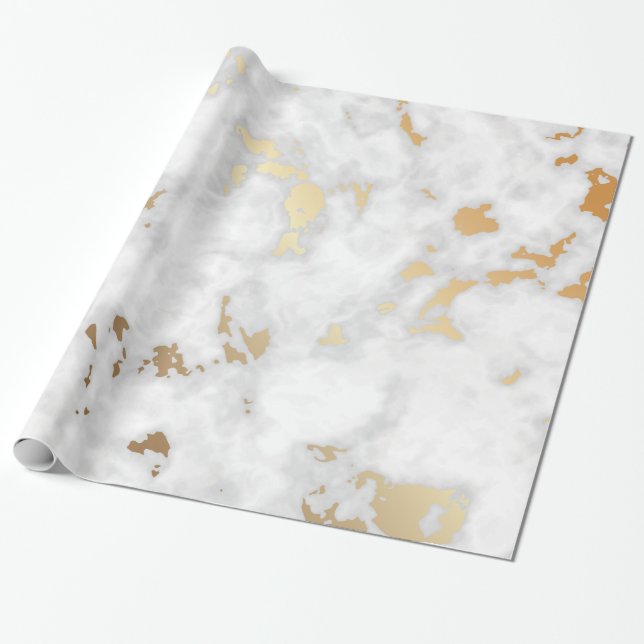 Gold Marble Stone luxury Wrapping Paper (Unrolled)