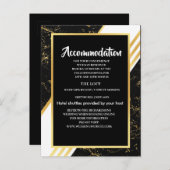 Gold marble stripes typography black Accommodation Announcement Postcard (Front/Back)