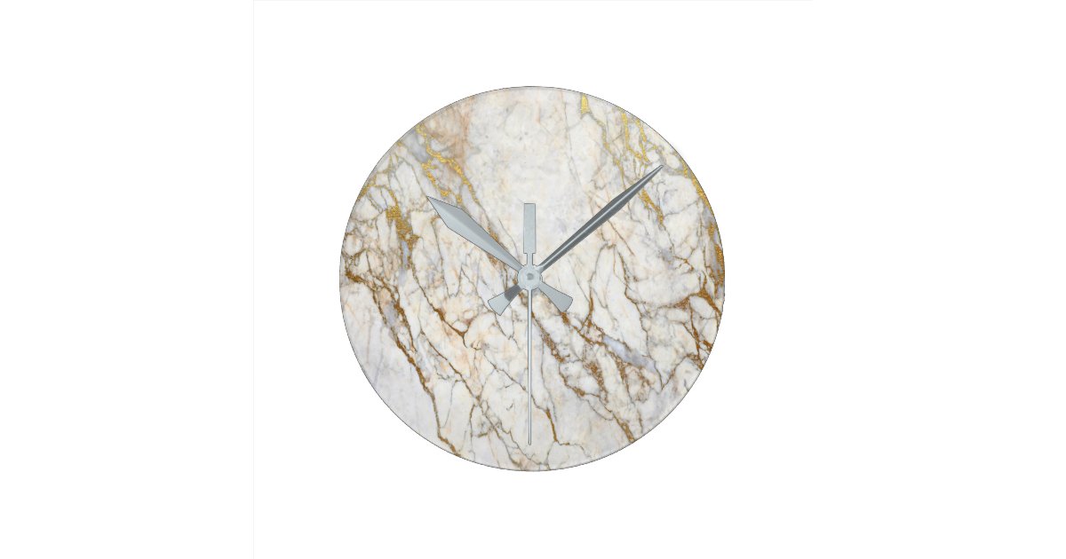 Gold Marble Wall Clock