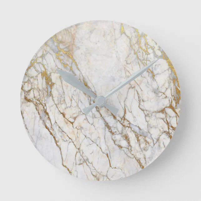 Gold Marble Wall Clock Zazzle