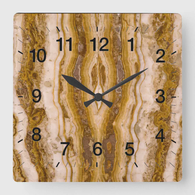 Gold Marble Wall Clock Zazzle