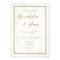 Gold marble wedding invitations