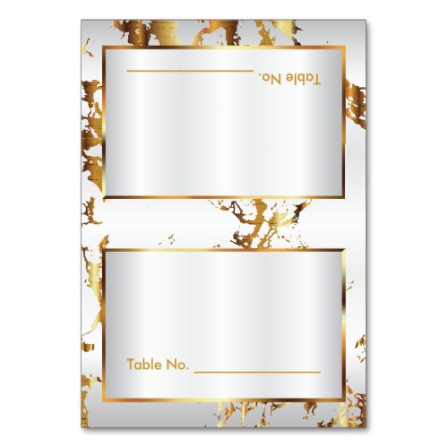 Gold Marble  White Satin _Table Cards