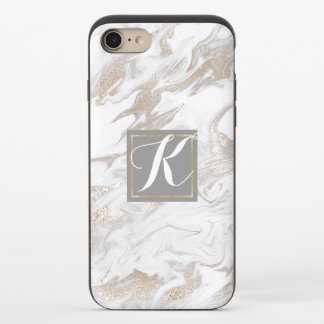 Gold Marbled Monogrammed iPhone 8/7 Slider Case