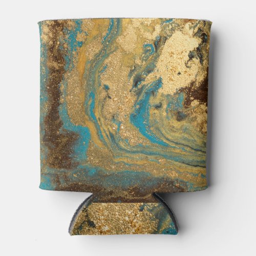 Gold marbling blue marble texture can cooler