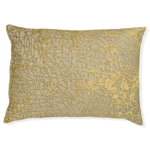 Gold Marbling Grunge Texture Design Pet Bed