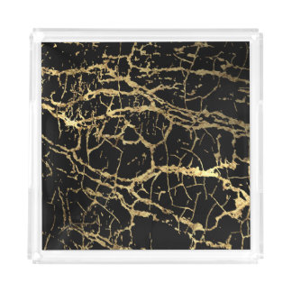 Gold Marbling Texture: Luxe Design Element Acrylic Tray