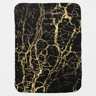 Gold Marbling Texture: Luxe Design Element Baby Blanket