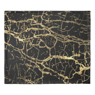 Gold Marbling Texture: Luxe Design Element Duvet Cover