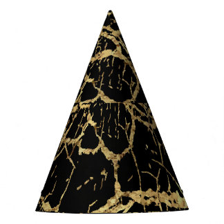 Gold Marbling Texture: Luxe Design Element Party Hat