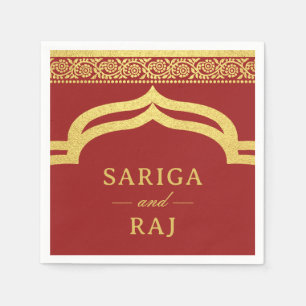 Gold Marigold Flower Mundap Canopy Arch Wedding Napkins