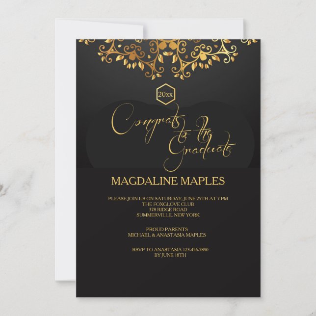 Gold Marquee Invitation (Front)