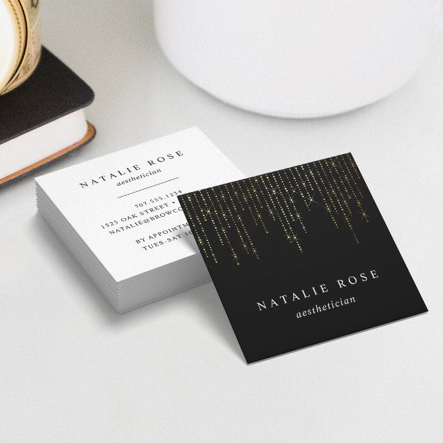 Gold Marquee Square Business Card (Creator Uploaded)