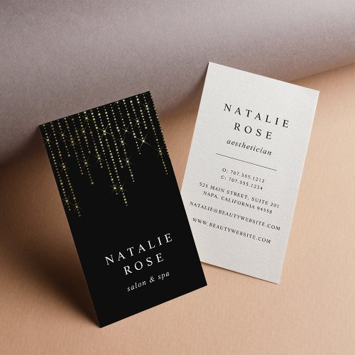 Gold Marquee Vertical Business Card
