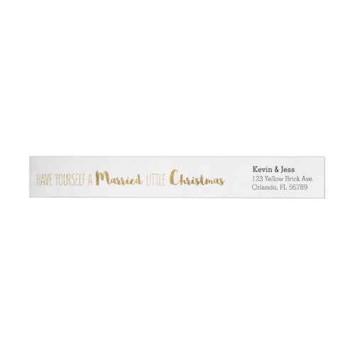 Gold Marry and Bright Christmas Save the Date Wrap Around Label