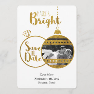 Gold, Marry and Bright Christmas Save the Dates Save The Date