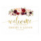 Gold Marsala Boho Autumn Wedding Welcome Poster